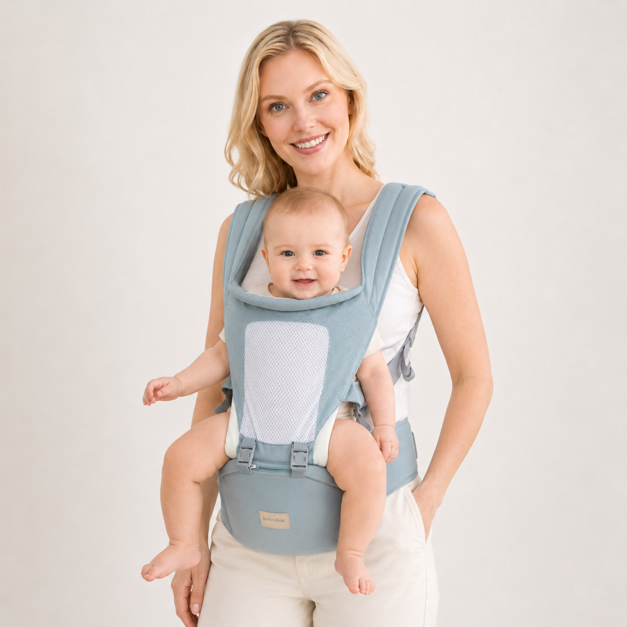 Insular Breathable Baby Carrier with Hip Seat