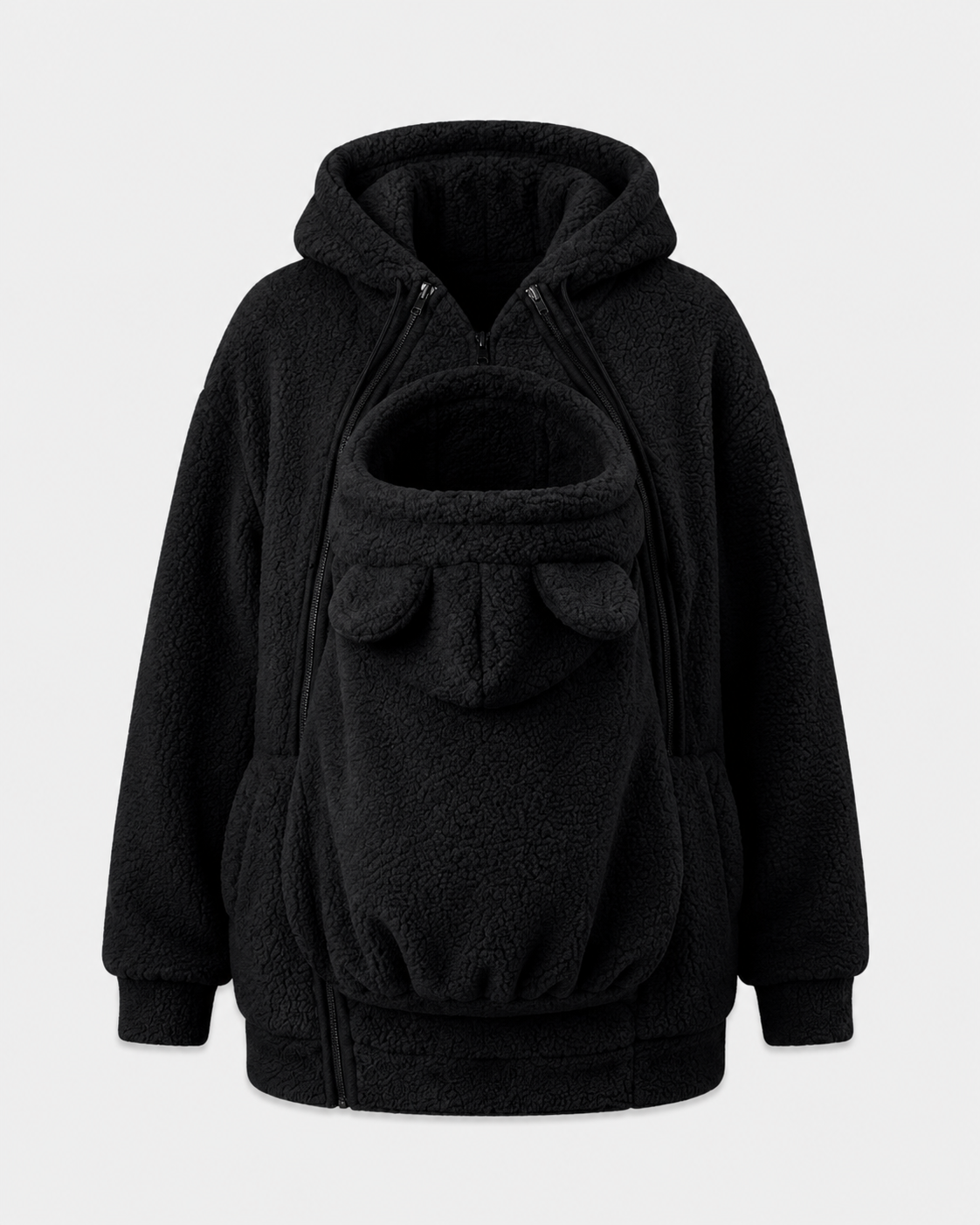 Cozy Black Mother &amp; Baby Carrier Hoodie
