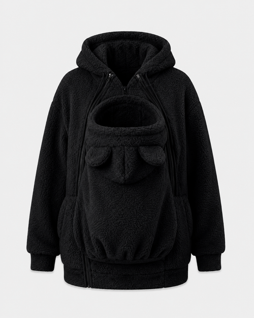 Cozy Black Mother &amp; Baby Carrier Hoodie